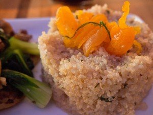 Quinoa served as a side dish