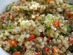 Quinoa Salad with cucumbers, peppers and other veggies